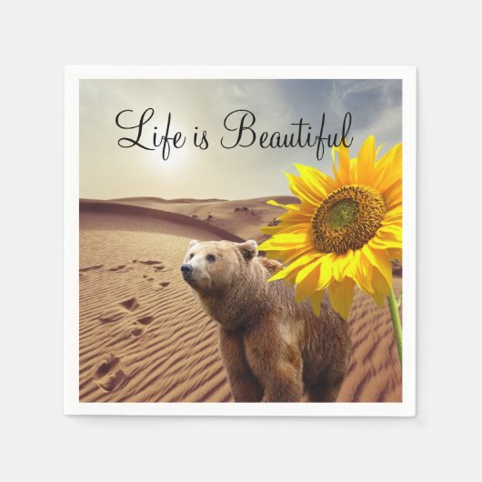 Zonnebloempitten, Beer Papier, luiers Servet (Voorkant)