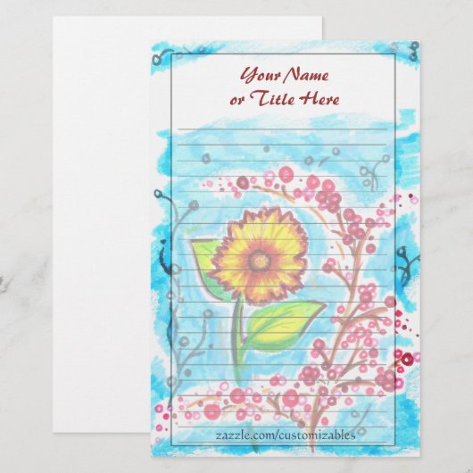 Zonnebloempitten Briefpapier (Voorkant / Achterkant)