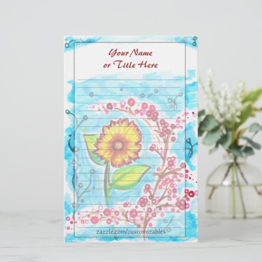 Zonnebloempitten Briefpapier (Staand voorkant)