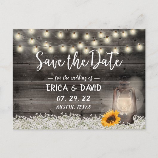  zonnebloempitten bruiloft Bewaar datum Aankondigingskaart (Voorkant)