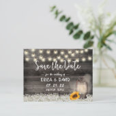  zonnebloempitten bruiloft Bewaar datum Aankondigingskaart (Staand voorkant)