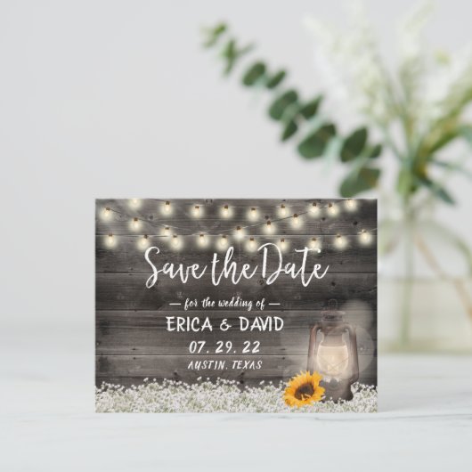  zonnebloempitten bruiloft Bewaar datum Aankondigingskaart (Staand voorkant)