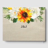 Zonnebloempitten - Burlap Gastenboek (Achterkant)