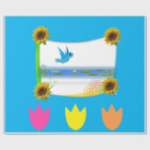 Zonnebloempitten Cadeaupapier (Vlak)