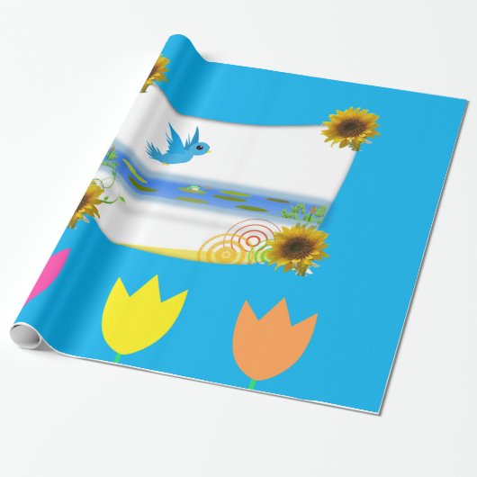 Zonnebloempitten Cadeaupapier (Uitgerold)