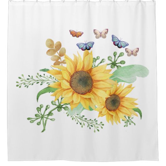 zonnebloempitten douchegordijn (Voorkant)