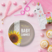 Zonnebloempitten en Baby shower met haken Papieren Bordje (Feest)