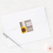 Zonnebloempitten en Baby shower met haken Vierkante Sticker (Envelop)