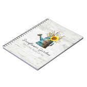 Zonnebloempitten en  hout notitieboek (Linkerzijde)