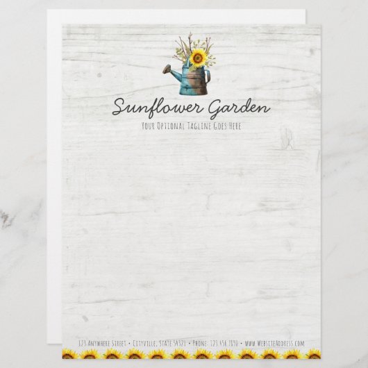 Zonnebloempitten en  hout persoonlijk briefhoofd (Voorkant / Achterkant)