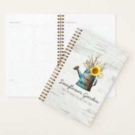 Zonnebloempitten en hout planner