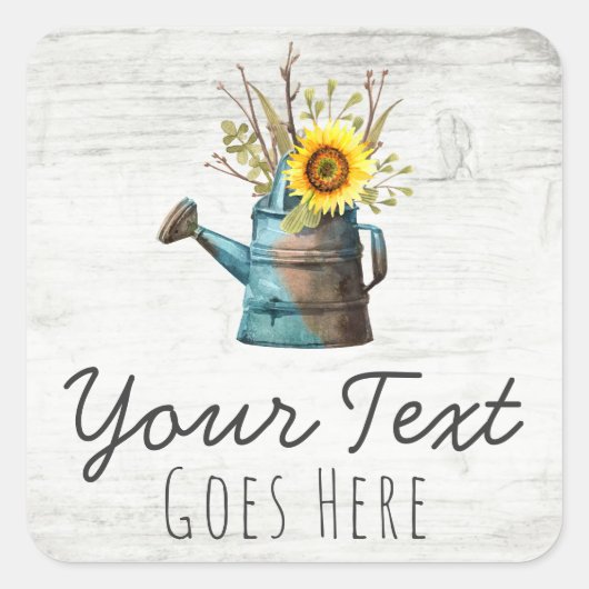 Zonnebloempitten en  hout vierkante sticker (Voorkant)