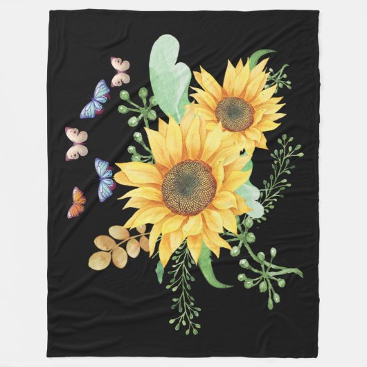 zonnebloempitten fleece deken (Voorkant)