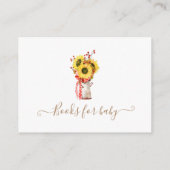 zonnebloempitten florale baby shower omhullingskaa informatiekaartje (Achterkant)