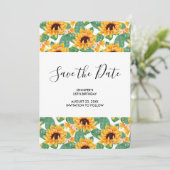  zonnebloempitten Geel en Groene Dag Save The Date (Staand voorkant)