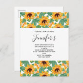  zonnebloempitten Geel en Groene Dag Uitnodiging Briefkaart (Voorkant / Achterkant)