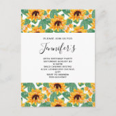 zonnebloempitten Geel en Groene Dag Uitnodiging Briefkaart (Voorkant)