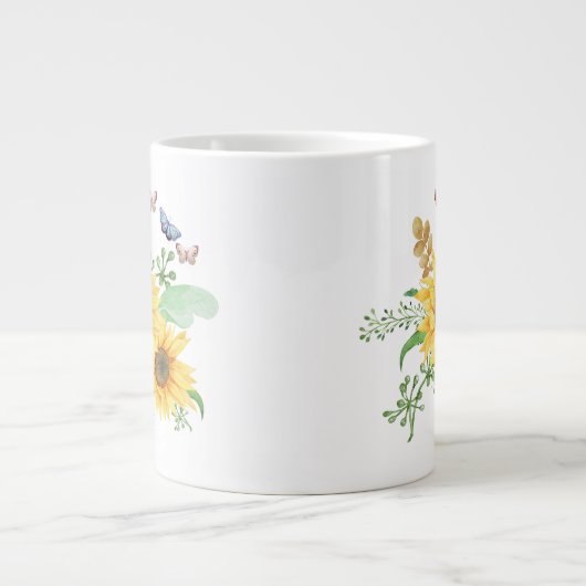 zonnebloempitten grote koffiekop (Voorkant)