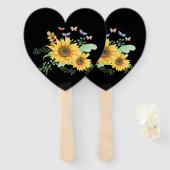 zonnebloempitten handwaaier (Voorkant en achterkant)