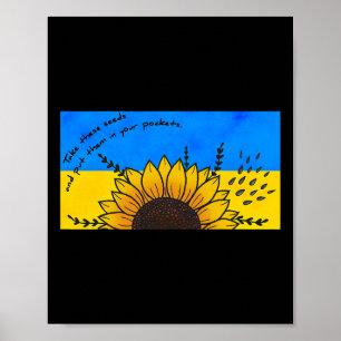 Zonnebloempitten in zakken doen Ik sta met jou Poster