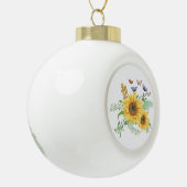 zonnebloempitten keramische bal ornament (Links)