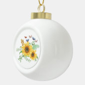 zonnebloempitten keramische bal ornament (Rechts)