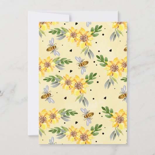 Zonnebloempitten Mama naar Bee Baby shower Kaart (Achterkant)