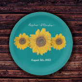 zonnebloempitten nr . 3 voor bruiloften papieren bordje