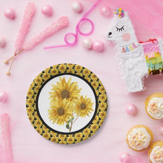 zonnebloempitten papieren bordje (Feest)
