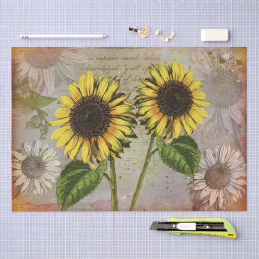 zonnebloempitten tissuepapier (Craft)