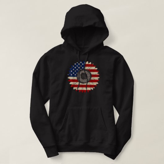  zonnebloempitten van de Amerikaanse vlag Hoodie (Design voorkant)