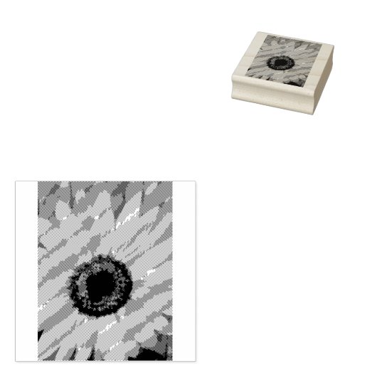 zonnebloempitten van hout rubberstempel (Gestempeld)