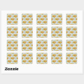 Zonnebloempitten Vierkante Sticker (Vel)