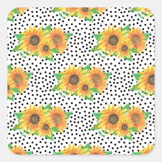 Zonnebloempitten Vierkante Sticker (Voorkant)