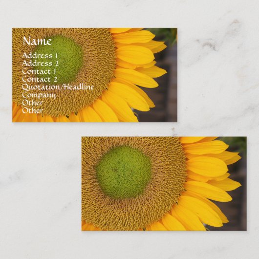 Zonnebloempitten Visitekaartje (Voorkant / Achterkant)
