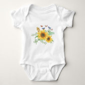 zonnebloempitten voor baby romper (Voorkant)