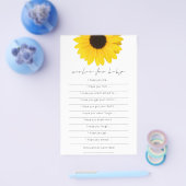 Zonnebloempitten voor Baby shower Flyer (Enkel)