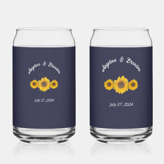 zonnebloempitten voor bruiloften blikvorm glas (Achterkant)