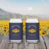 zonnebloempitten voor bruiloften blikvorm glas