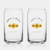 zonnebloempitten voor bruiloften blikvorm glas (Voorkant)