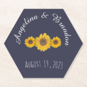 zonnebloempitten voor bruiloften koelbox kartonnen onderzetters (Voorkant)