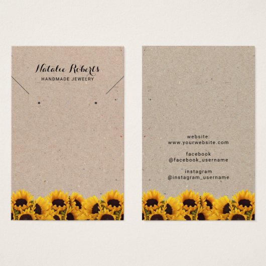  zonnebloempitten voor het oormerken van Ketting Visitekaartje (Voorkant /achterkant)