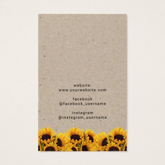  zonnebloempitten voor het oormerken van Ketting Visitekaartje (Achterkant)