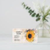 zonnebloempitten waterverf aangepast geel en wit visitekaartje (Staand voorkant)