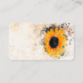 zonnebloempitten waterverf aangepast geel en wit visitekaartje (Achterkant)