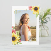 Zonnebloempitten Waterverf Afstuderen Kaart (Staand voorkant)