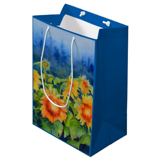 Zonnebloempitten, waterverf medium cadeauzakje (Voorkant Gekanteld)