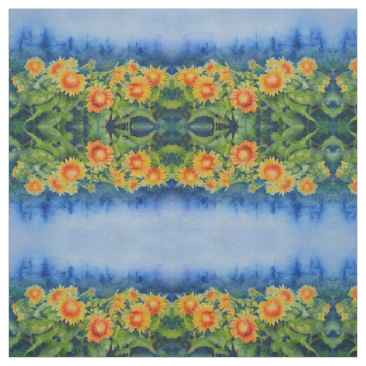 Zonnebloempitten, waterverf stof (Swatch)