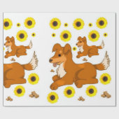 Zonnebloempittenpapier Cadeaupapier (Vlak)