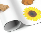 Zonnebloempittenpapier Cadeaupapier (Rol Hoek)